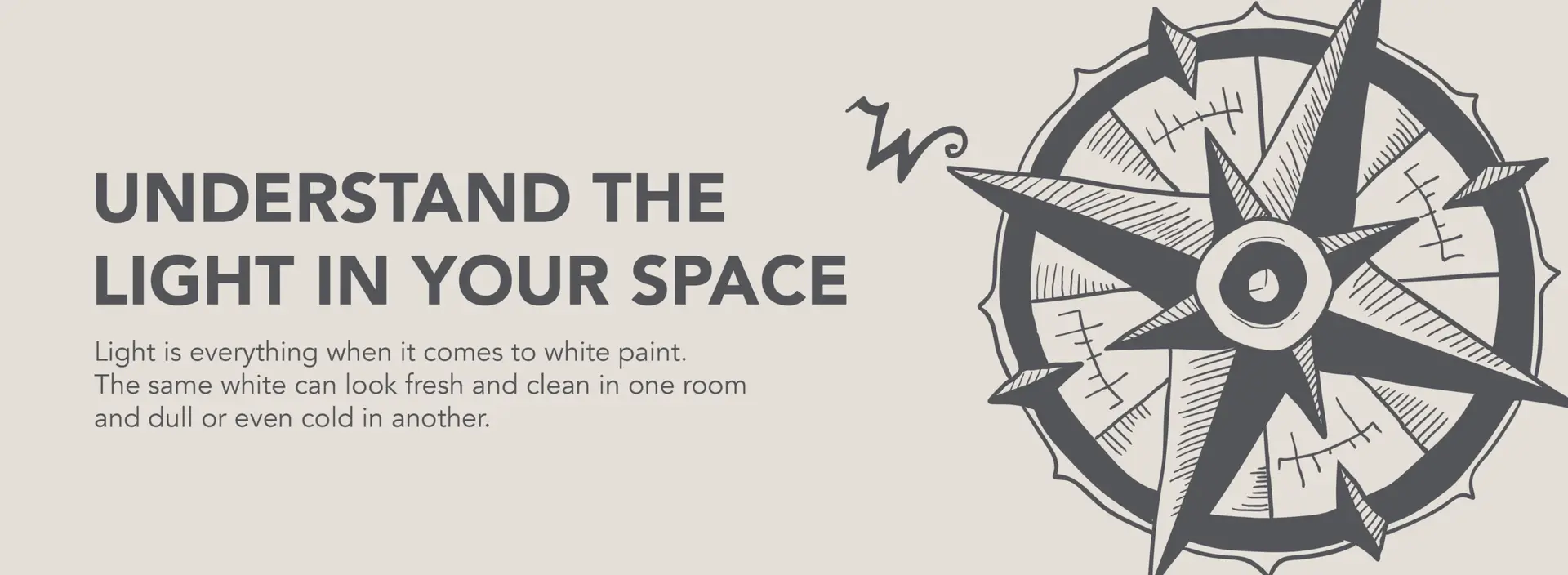 compass to understand the effect of light on paint
